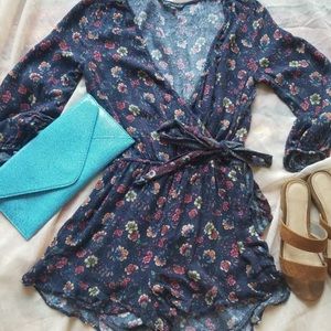 AE Floral Tie-Front Romper